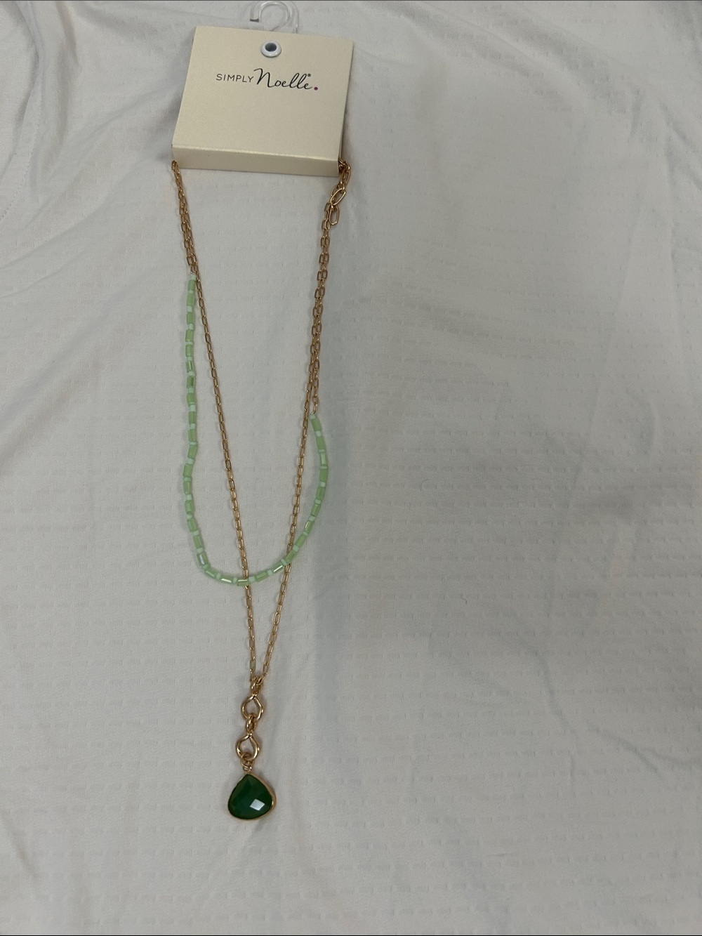 Simply Noelle Green Pendant Layered Necklace